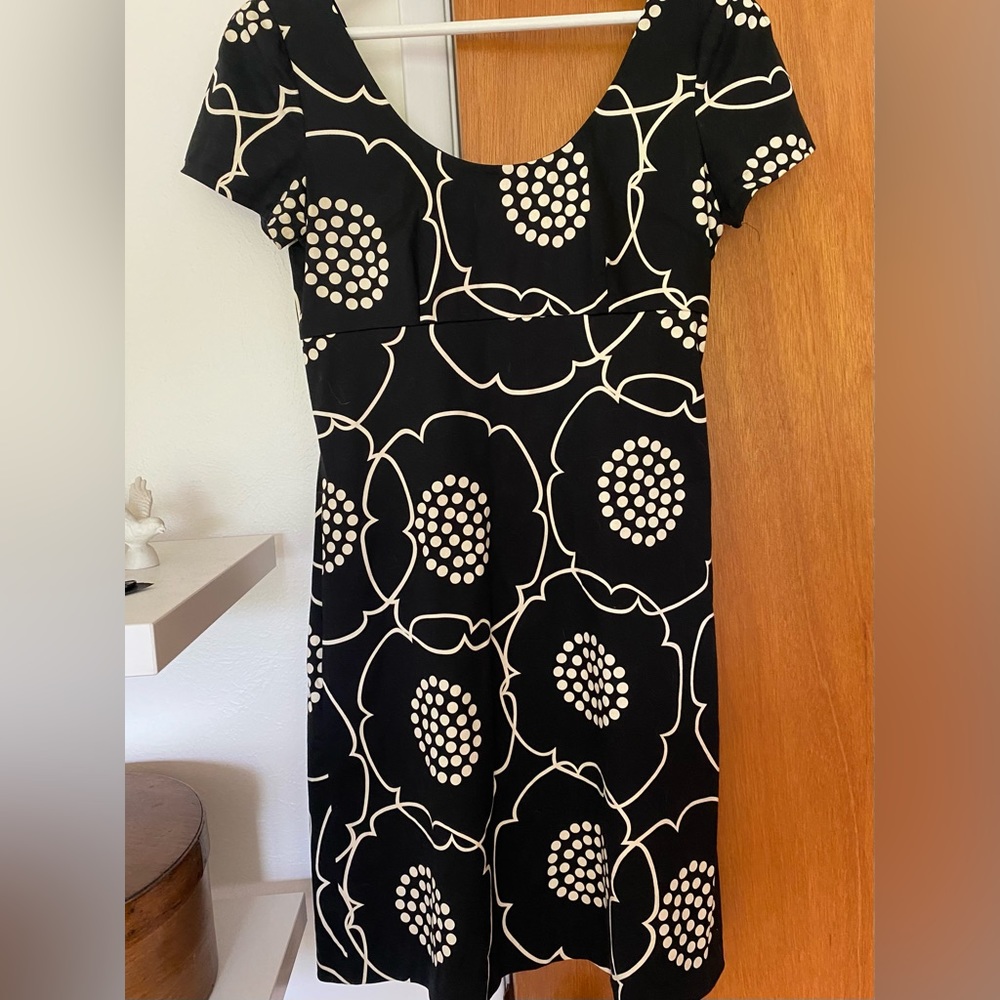 Vivienne Tam Black and White Floral Cotton Mini Dress Size 4